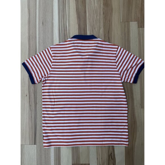 Chaps Men's Polo Shirt Orange White Stripe XL - Picture 4 of 4